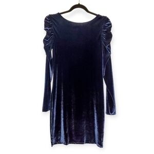 Leith Blue Velvet Velour Bodycon Dress